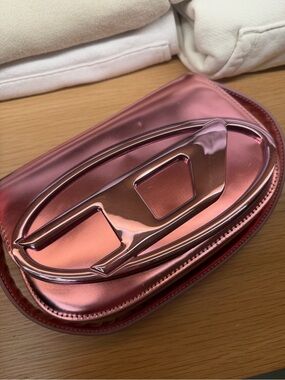 Diesel Metallic Rose Pink Logo Bag